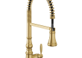 Moen® S73104BG Weymouth™ Pre-Rinse Spring Pulldown Kitchen Faucet, 1.5 gpm Flow Rate, Brushed Gold, 1 Handles, 1 Faucet Holes, Function: Traditional, Domestic