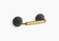 Kohler K-27429-BMB Tone(TM) Pivoting Toilet Paper Holder - Matte Black with Moderne Brass