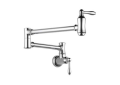 DELTA® 1177LF Traditional® Pot Filler Faucet, 4 gpm Flow Rate, Swivel Spout, Polished Chrome, 2 Handles, Import