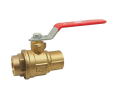 Red and White 5049F-2-1/2 Brass 2-1/2 inch Sweat x 2-1/2 inch Sweat Full Port Ball Valve