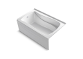 Kohler® 1239-GHLA-0 Mariposa® Heated Air Bathtub With Integral Apron, BubbleMassage™, Rectangular Shape, 60 in L x 36 in W, Left Hand Drain, White