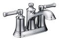 Moen® 6802 Dartmoor™ Centerset Bathroom Faucet, Polished Chrome, 2 Handles, Metal Pop-Up Drain, 1.2 gpm Flow Rate