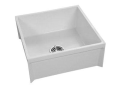 FIAT® MSB2424100 MSB2424 Mop Service Basin, Square Shape, 24-3/16 in L x 24-3/16 in W x 10 in H, Molded-Stone®, White