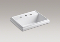 Kohler 2991-8-0 Rectangle Self-Rimming Lavatory, 8" Widespread Faucet Drilling
