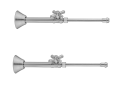 Jaclo® 631-62-PB 1/4 Turn Contemporary/Modern Straight Pattern Complete Faucet Supply Kit With Standard Cross Handle, 6 Pieces, Solid Brass, Domestic