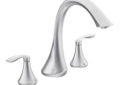 Moen® T943 Roman Tub Faucet, Eva®, 10 in Center, Polished Chrome, 2 Handles, Function: Traditional, Domestic