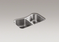 Kohler 3899-NA Undercounter Double-Equal Stainless Steel Sink