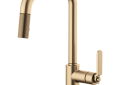 Brizo® 63054LF-GL Litze™ Pull-Down Kitchen Faucet, 1.8 gpm Flow Rate, Luxe Gold, 1 Handles, 1 Faucet Holes, Function: Traditional, Domestic