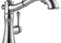 DELTA® 4197-AR-DST Cassidy™ Kitchen Faucet, Commercial, 1.8 gpm Flow Rate, 360 deg Swivel Spout, Arctic™ Stainless Steel, 1 Handles, 1/3 Faucet Holes, Domestic