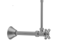 Jaclo® 5812X-72CT-PN Angle Pattern Contemporary/Modern Multi Turn Complete Toilet Supply Kit With Cross Handle, 4 Pieces, Domestic