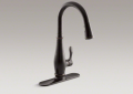 Kohler K-780-2BZ Cruette Single Handle Kitchen Faucet with Pull-Down Spray - Oil Rubbed Bronze