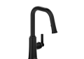 RIOBEL TTSQ101BK Trattoria Pulldown Kitchen Faucet Pull-Down Touchless, 1.5 gpm Flow Rate, Black, Import