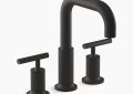 Kohler K-T14428-4-BL Purist(R) Deck-Mount Bath Faucet Trim with Lever Handles - Matte Black