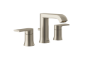 Moen® T6708BN Bathroom Faucet, Genta™, 1.2 gpm Flow Rate, 4-5/16 in H Spout, 10 in Center, Brushed Nickel, 2 Handles, Lift Rod Drain, Domestic