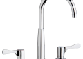 Elkay® LKD232SBH5C Food Service Kitchen Faucet, 1.5 gpm Flow Rate, 8 in Center, Gooseneck Spout, Polished Chrome, 2 Handles, Import
