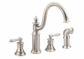 Moen® S712SRS Waterhill™ Kitchen Faucet, 1.5 gpm Flow Rate, 8 in Center, Spot Resist® Stainless Steel, 2 Handles, Domestic