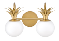 Hinkley® 54152HB Palma Transitional Vanity Light, (2) Lamps Lamp, 120 V, Heritage Brass Housing