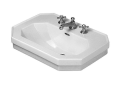 DURAVIT 0438600087 043860 1930 Series Washbasin With Overflow and Faucet Deck, Octagonal Shape, 7-7/8 in Faucet Hole Spacing, 23-5/8 in L x 16-1/8 in W x 7-7/8 in H, Wall Mounting, Ceramic, White, Import