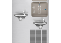 Elkay® LZWS-LRPBM28K EZH2O® Filtered Bottle Filling Station and Integral SwirlFlo Fountain, 1.1 gpm Flow Rate, Push Button/Sensor Operation, Refrigerated Chilling, 2 Stations, Domestic