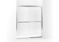 Sterling® 581075-59S-G05 Sliding Bath Door With ComforTrack Technology, Meritor®, Frameless Frame, Tempered Glass, Silver with Smooth/Clear Texture, 1/4 in THK Glass, 66-1/8 in H Opening, 54-3/8 to 59-3/8 in W Opening