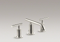 Kohler 14410-4-SN Widespread Lavatory Faucet, Low Spout and Low Lever Handles