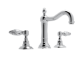 Rohl A1409LCAPC-2 Acqui Column Spout Widespread Bathroom Faucet - Polished Chrome with Crystal Metal Lever Handle