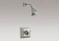 Kohler T462-3S-BN Rite-Temp(R) Pressure-Balancing Shower Faucet, Stately Design and Cross Handle