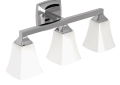 Moen® YB5163CH Reversible 3-Globe Bath Light, Voss™, 110 VAC, Polished Chrome, Import
