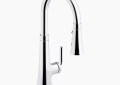 Kohler K-23764-CP Tone(R) Pull-Down Kitchen Sink Faucet with Three-Function Sprayhead - Polished Chrome