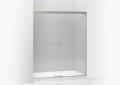 Kohler K707200-L-BNK Revel(R) Sliding Shower Door, 70" H x 56-5/8 - 59-5/8" W, with 1/4" Thick Crystal Clear Glass - Brushed Nickel