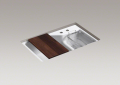 Kohler 6411-2-0 Undercounter Double Offset Basin Kitchen Sink