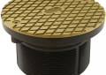 Jones Stephens D59901 6 inch PVC Round Cleanout Cover with 3-1/2 inch Spud - Polished Brass