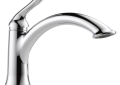 DELTA® 1353-DST Linden™ Kitchen Faucet, 1.8 gpm Flow Rate, 8 in Center, Swivel Spout, Polished Chrome, 1 Handles, Domestic