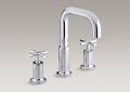 Kohler T14428-3-CP Bath- or Deck-Mount High-Flow Bath Faucet Trim, Cross Handles