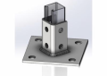 Empire 9093PBZ Diagonal Strut Post Base, 3-1/2 in Base, For Use With 1-5/8 x 1-5/8 in Strut Channel