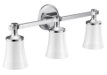 Moen® YB0363CH Flara™ 3-Globe Bath Light, (3) Lamps, 120 V, Polished Chrome Housing