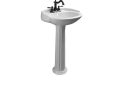 Barclay C/3-3040WH Column Only, Lavatory Sink, White, Vitreous China, Import