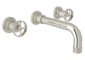 ROHL A3307IWPNTO-2 Campo Wall Mount Widespread Bathroom Faucet - Polished Nickel