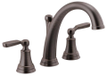 DELTA® T2732-RB Roman Tub Faucet Trim, Woodhurst™, 10 to 16 in Center, Venetian Bronze, 2 Handles, Function: Traditional, Domestic