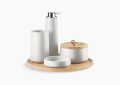 Kohler K-29590-HD1-0 Bente(R) Five-Piece Countertop Accessory Set, Herringbone - White