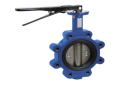 Red and White 938BESL-3 Ductile Iron 3 inch Lug x 3 inch Lug Butterfly Valve with Lever Handle
