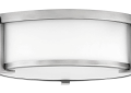Hinkley® 3241AN Lowell Transitional Medium Flush Mount, (2) Lamps LED Lamp, 60 W Fixture, 120 V, Antique Nickel Housing