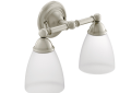 Moen® YB2262BN 2-Globe Bath Light, Brantford™, 120 VAC, Brushed Nickel, Import
