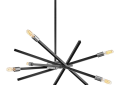 Hinkley® 4765SK Transitional Brushed Nickel Chandelier, (6) Lamps LED Lamp, 360 W Fixture, 120 V, Satin Black Housing