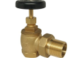 Red and White 9101F-1-1/4 Brass 1-1/4 inch Female x 1-1/4 inch Male Union Steam Radiator Angle Valve