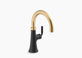 Kohler K-23767-BMB Tone(TM) Single-Handle Bar Sink Faucet - Matte Black w/Moderne Brass