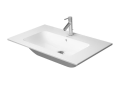 DURAVIT 2336830030 233683 ME by Starck Furniture Washbasin With Overflow and Faucet Deck, Rectangle Shape, 7-7/8 in Faucet Hole Spacing, 32-5/8 in L x 19-1/4 in W x 7-1/8 in H, Wall Mounting, Ceramic, White, Import