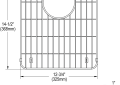 Elkay® LKOBG1415SS Bottom Grid, 12-3/4 in L x 14-1/2 in W x 1 in H, Import