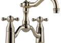 Brizo® 65538LF-PN Tresa® Widespread Bridge Lavatory Faucet, Commercial, 1.5 gpm Flow Rate, 5-1/2 in H Spout, 8 in Center, Polished Nickel, 2 Handles, Pop-Up Drain, Domestic
