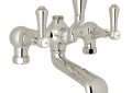 Perrin & Rowe U.3018LSP-PN Georgian Era Bathtub Tub Filler, 19 gpm Flow Rate, 8 in Center, Polished Nickel, 3 Handles, Import